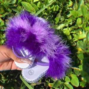 Mixed purple fur slides